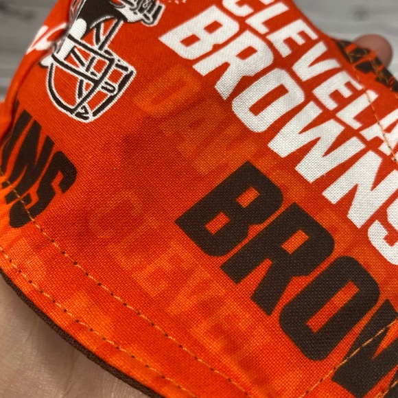 Triple Layer Cleveland Browns Cloth Face Mask - Picture 3 of 11